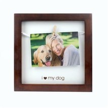 &quot;I Love My Dog&quot; Pet Clothespin Shadowbox Style Picture Frame Espresso 8&quot;... - $14.54