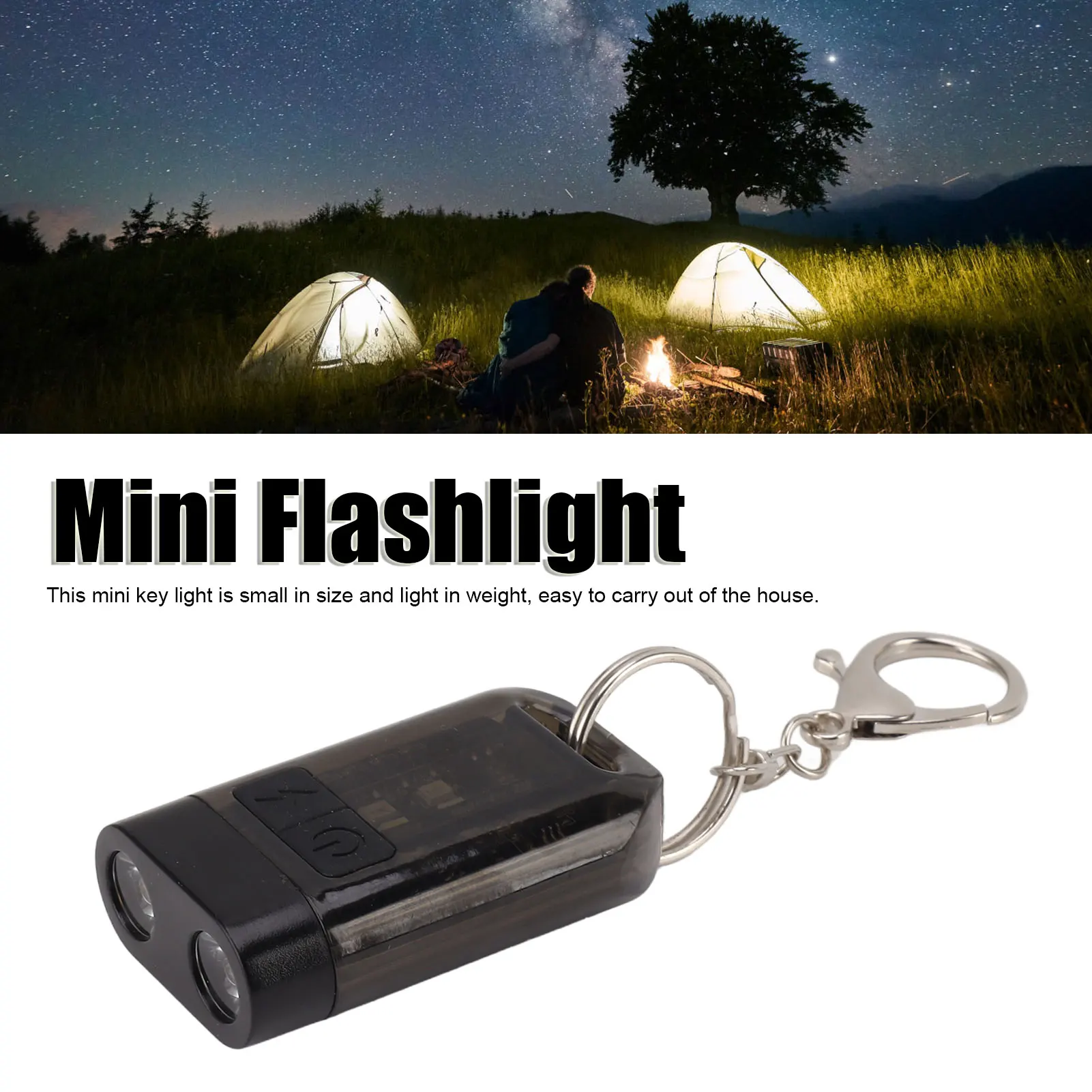 Keychain Flashlight Outdoor Mini Flashlight Ultra Light Portable Rechargeable - £12.67 GBP