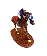 Race Horse Figurine Statue Decor Thoroughbred with Jockey Horse Racing - £40.30 GBP