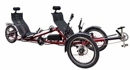 Eco-Friendly Tandem Recumbent Tricycle with Electric Power - £4,475.59 GBP