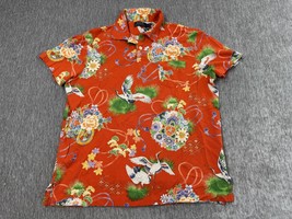 Polo Ralph Lauren Polo Shirt Mens Large Orange Floral Crane Print Aloha ... - $49.49
