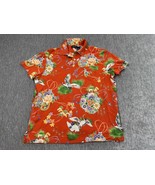 Polo Ralph Lauren Polo Shirt Mens Large Orange Floral Crane Print Aloha Resort - $49.49