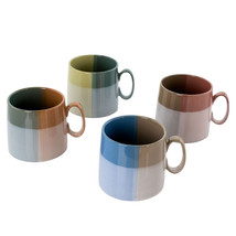 Gibson Home Glasgow 4 Piece 19.5 Ounce Fine Ceramic Cup Set in Assorted Designs - £40.66 GBP