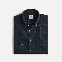 New J Crew Men Green Plaid Secret Wash Cotton Long Sleeve Button Down Shirt M L - £31.49 GBP