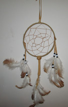 Vtg Native American Indian Dream Catcher Mandala Wool Fur Leather Beads - €61,93 EUR