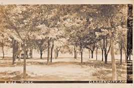 Garden City Kansas~Park &amp; Gazebo View~Real Photo Postcard - £2.79 GBP
