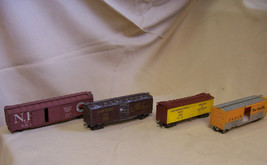 LOT 4 FREIGHT CARS HO SCALE NP6790 D&amp;RGW69602 FGEX 9780 UP 187085 PARTS ... - £15.56 GBP
