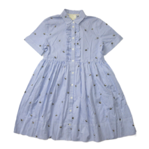 NWT Kate Spade Abuzz Mini in Blue White Stripe Poplin Bumble Bee Dress M... - £92.79 GBP