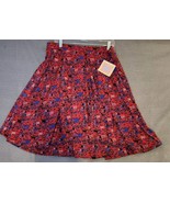 LuLaRoe Madison Skirt Women&#39;s Size 3XL Red Blue Pleated Pockets Stretch NWT - $27.13 CAD