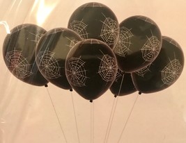 Celebrate It Halloween Party BLACK SPIDER WEB BALLOONS Pkg of 15 ~ 12&quot; ~... - $3.94