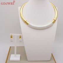 Exquisite Italian Gold Color Plated Jewelry Set For Women Style Hot Sale Design  - £56.94 GBP