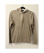 Banana Republic Mens S Beige Hooded Henley Pullover 3 Button Cotton - $475.17 MXN