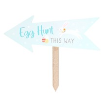 Egg Hunt This Way Sign Stake, Easter Sign, Egg Hunt Sign, Easter Celebra... - $11.99