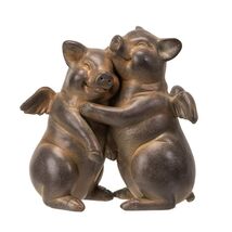 Pacific Giftware 5 Inch Tall Flying Pig Couple Hugging Resin Figurine - $22.98