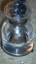 Vintage Clear Glass Ink Well 3.5" Tall w/ Hinged Glass Lid Heavy 10 oz - $60.34