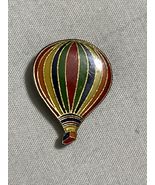 Hot Air Balloon Lapel Hat Vest Pin Multi-Color Rainbow Vintage - £7.07 GBP