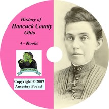 4 Books - History &amp; Genealogy of HANCOCK County Ohio OH, Findlay CD DVD - £4.59 GBP