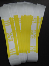 20 - Yellow $1,000 Cash Money Self-Sealing Straps Currency Bands - £1.19 GBP