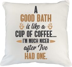 Make Your Mark Design Good Bath, Nicer After One White Pillow Cover for ... - $24.74+