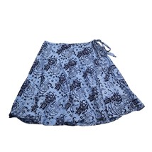 Dragon Skirt Womens XL Blue Short Flare Graphic Print Tie Canvas Casual - $22.65