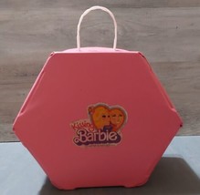 Vintage Kissing Barbie 1979 Vinyl Pink Hexagon Carry Case Purse 8x7 Storage - £32.75 GBP