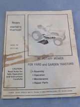 Sears Yard And Garden Tractor 36&quot; Rotary Mower Owner Manual 502.251360 F-3939 - £15.57 GBP