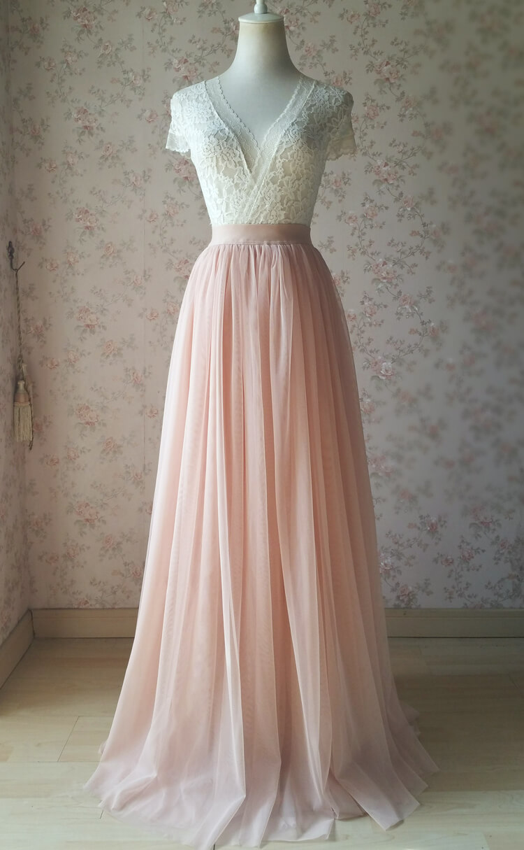 Blush pink tulle skirt bridesmaid new 3