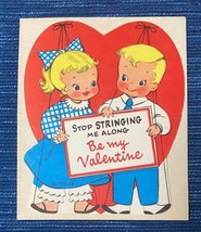 Vintage Die Cut Valentine Card 1950s Marionette Puppet Boy Girl Unused M... - £5.37 GBP