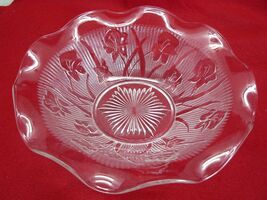 Herringbone Iris Clear Ruffled Bowl - $7.99