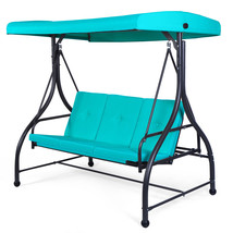 Converting Outdoor Swing Canopy Hammock 3 Seats Patio Deck Furniture Tur... - $518.99