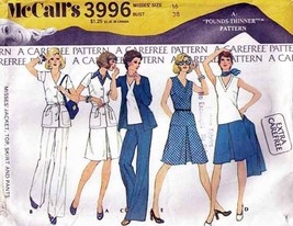 Vintage 1974 Misses' Jacket, Skirt, Top & Pants Mc Call's Pattern 3996-m Size 16 - £9.59 GBP