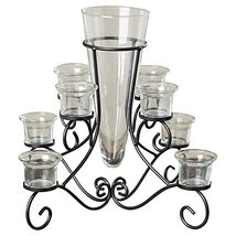 DeluxiFair-Scrollwork Candelabras Centerpiece - with Flower Vase - 8 arms with H - £47.76 GBP