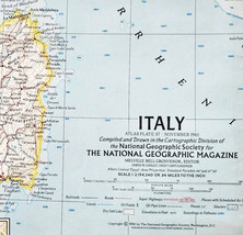 1961 Italy Map National Geographic Europe Sardinia Sicily Vintage 24.5 x... - $369.57 MXN