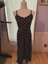 Old Navy Lady&#39;s Summer Dress Small Tall Black White Dots - £14.89 GBP