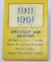 Hanging Paper Clip Graybar and Boston Reticulating 1961 Yellow Plastic V... - $18.95