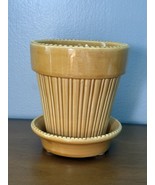 VTG Bergs Simona Planter Made In Italy Planter &amp; Saucer Gold Yellow No. ... - $61.69 CAD