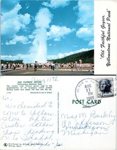 Wyoming Yellowstone National Park Old Faithful Posted 1965 VTG Postcard - £7.48 GBP
