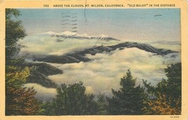 Linen Postcard CA P628 Above the Clouds Mt Wilson Old Baldy in the Distance 1948 - £5.35 GBP