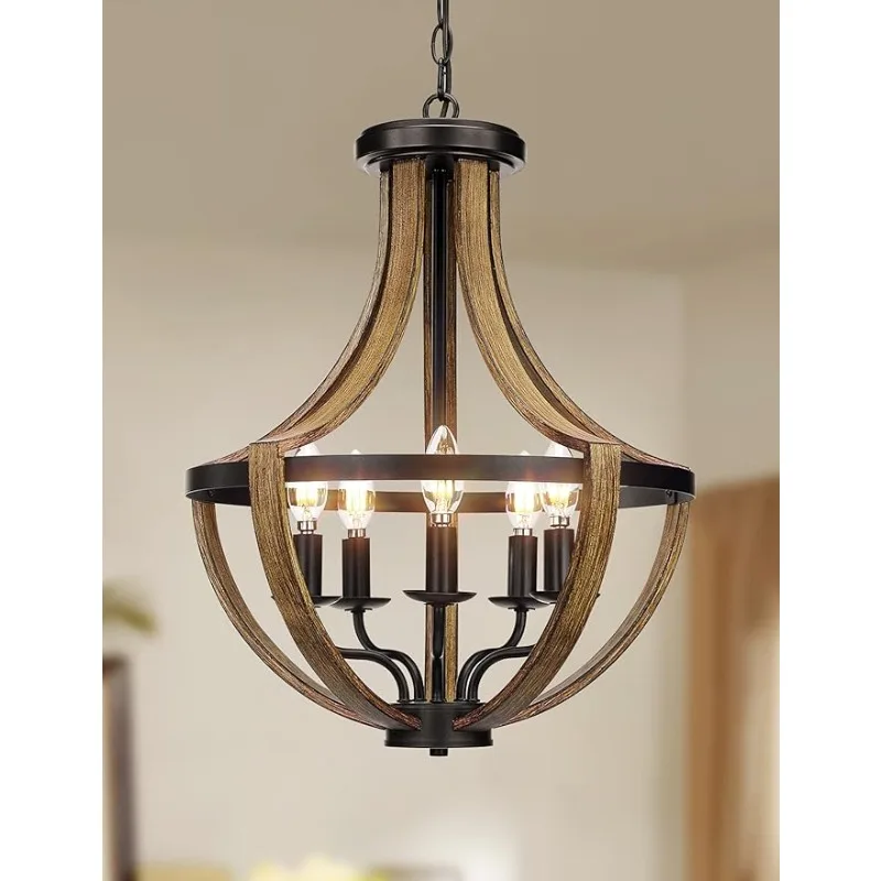 Ging pendant lighting for dining room foyer kitchen island retro wood texture and black thumb200
