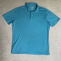 01 ALGO Polo Shirt Adult Large Teal UV SPF 40 Performance Anti Odor Outd... - $15.56