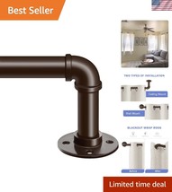 Adjustable Industrial Curtain Rod 48-86&#39;&#39; - Heavy-Duty Antique Bronze Fi... - $42.00