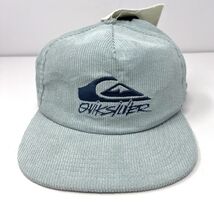 Quiksilver Paloma Retro Logo Corduroy Hat Snapback Cap Greyish Blue Samp... - $15.79