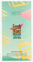 Fresh Blend Smoothie &amp; Juice Bar Menu Paso Plaza Las Vegas Nevada 1996 - £17.50 GBP