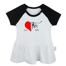 Love &amp; Hate Design Newborn Baby Girls Dress Toddler Infant 100% Cotton Clothes - £10.50 GBP