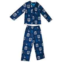 Star Wars The Mandalorian Helmet All Over Pajama Set Blue - $10.99