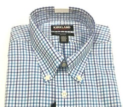 Kirkland Signature Mens Fit Non-Iron Button Collar Dress Shirt 16 X 32/33 - £47.96 GBP