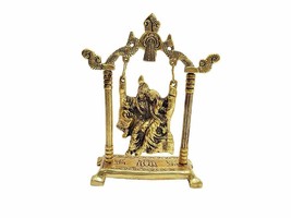 Collectible India Metal Radha Krishna Idol, 7.5 x 5 Inches, Golden - £24.92 GBP