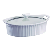 Corningware 2.5 Qt. Oval Ceramic Casserole Baking Dish w/ Glass Cover Bakeware - £33.77 GBP