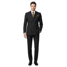Men Suit BERLUSCONI Turkey Italian Wool 180's Double Breasted UGS94-08 Black image 4