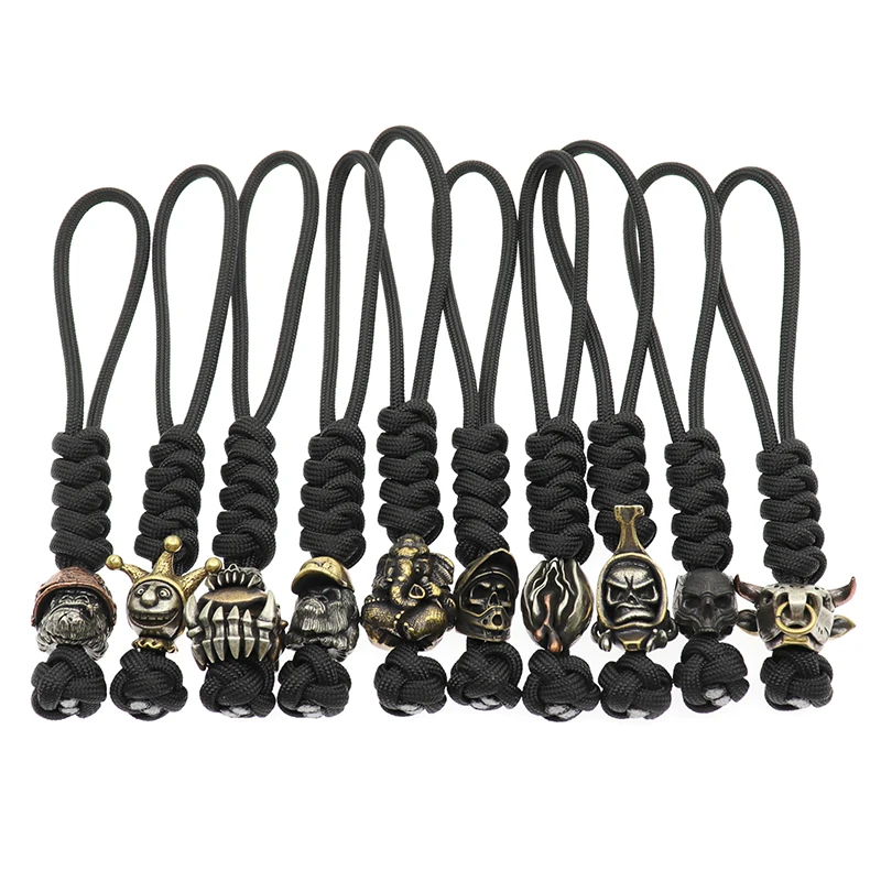 550 Umbrella Rope 7-core 4mm Hand-woven Paracord Knife Beads Keychain EDC - £15.27 GBP